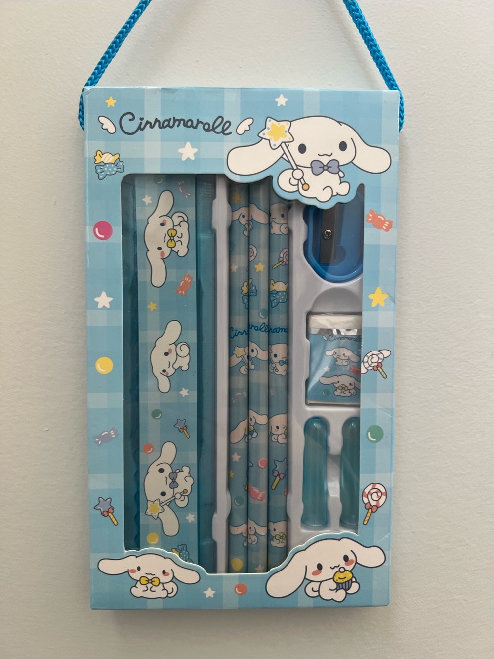 Sanrio Cinnamaroll Kids Stationery Set - Eraser Pencil Ruler Kit Party Favours